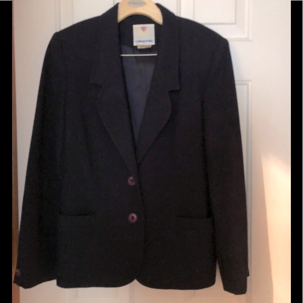College Town navy blue 100% wool blazer